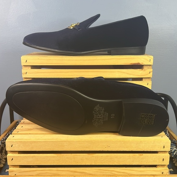 Royal Shoes Navy Blue Velvet Loafers NWT 10 - Picture 6 of 6